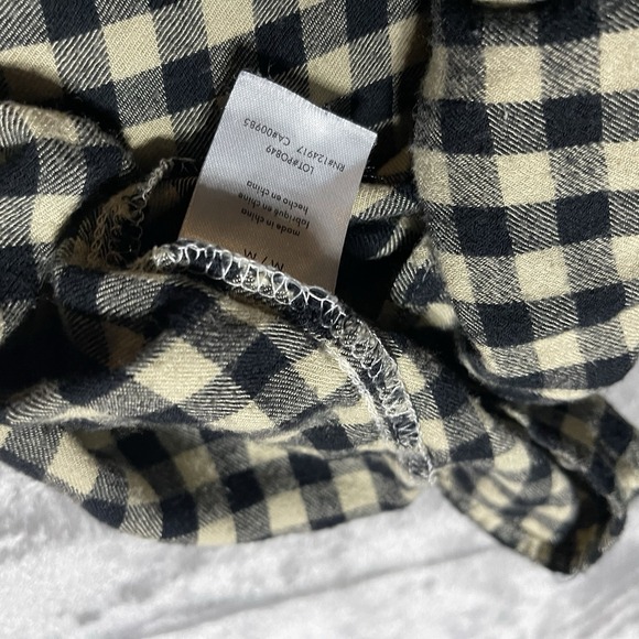 We Wore What Top Womens Medium Gingham Check Boyfriend Shirt Cozy Boho - Picture 5 of 7